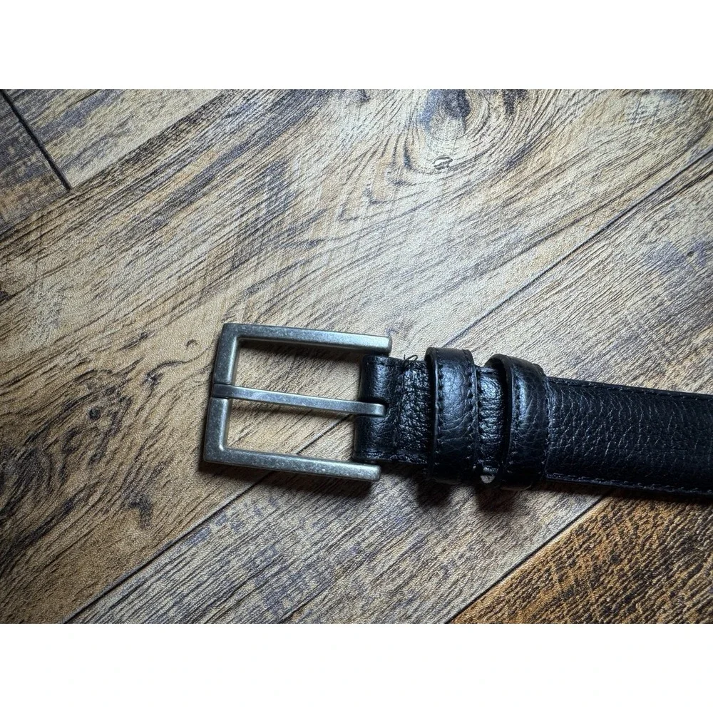 Mens Sz 42‎ Full Grain Leather Belt Black